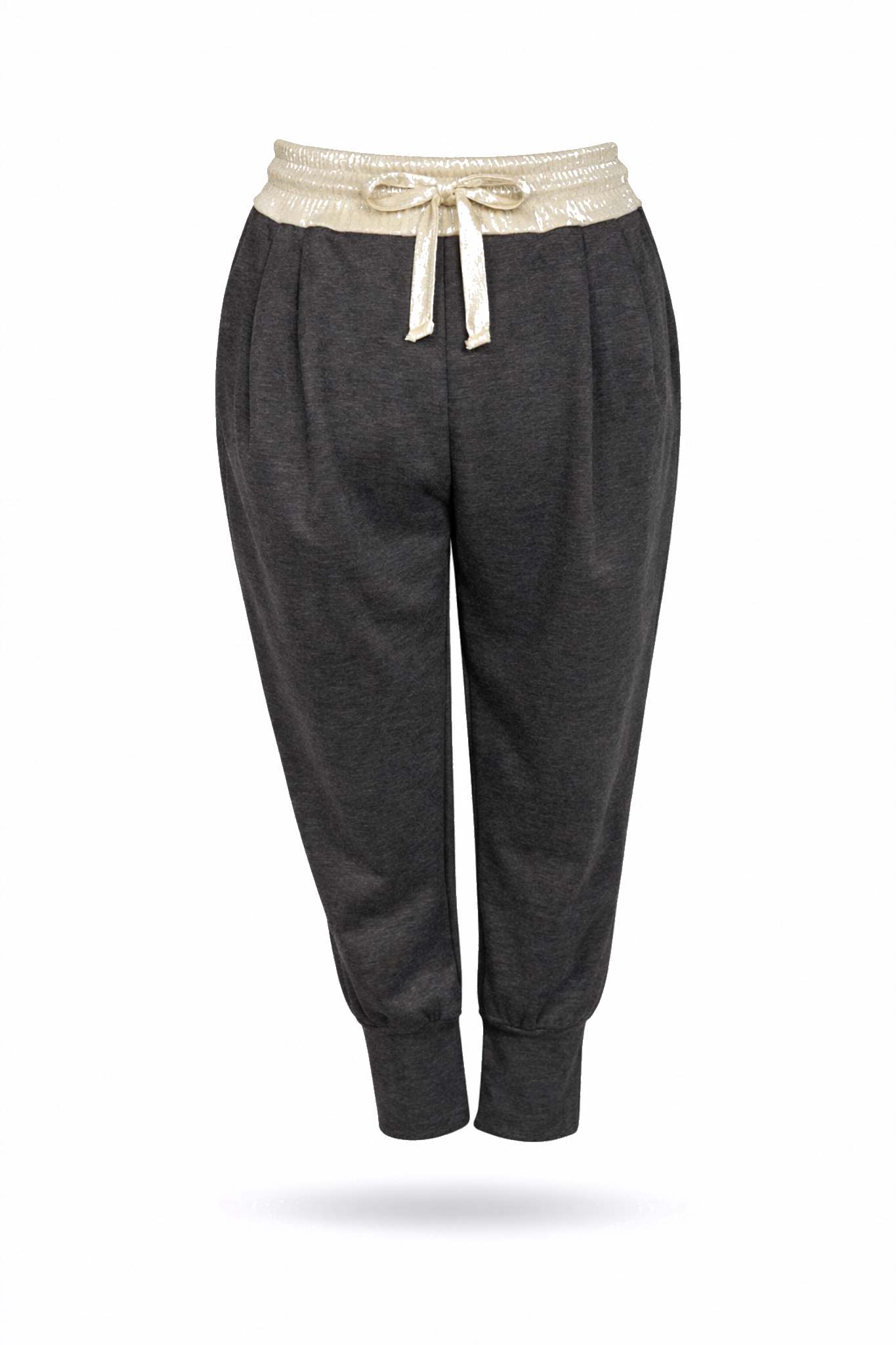 Damen Joggerpants mit Satinbund Gr. 36-42 anthrazit