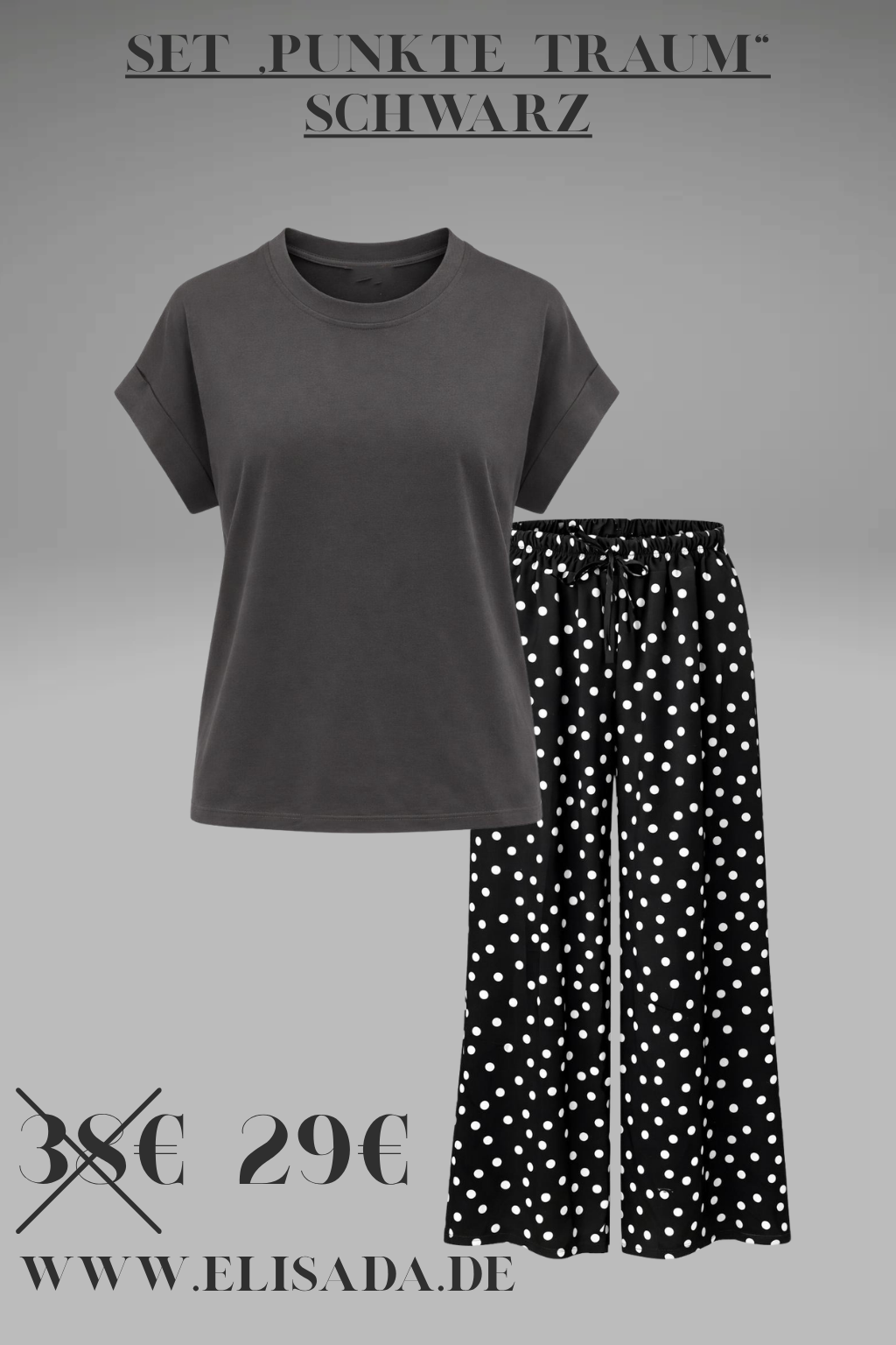 Set „Punkte Traum“ schwarz, Gr. 36-42