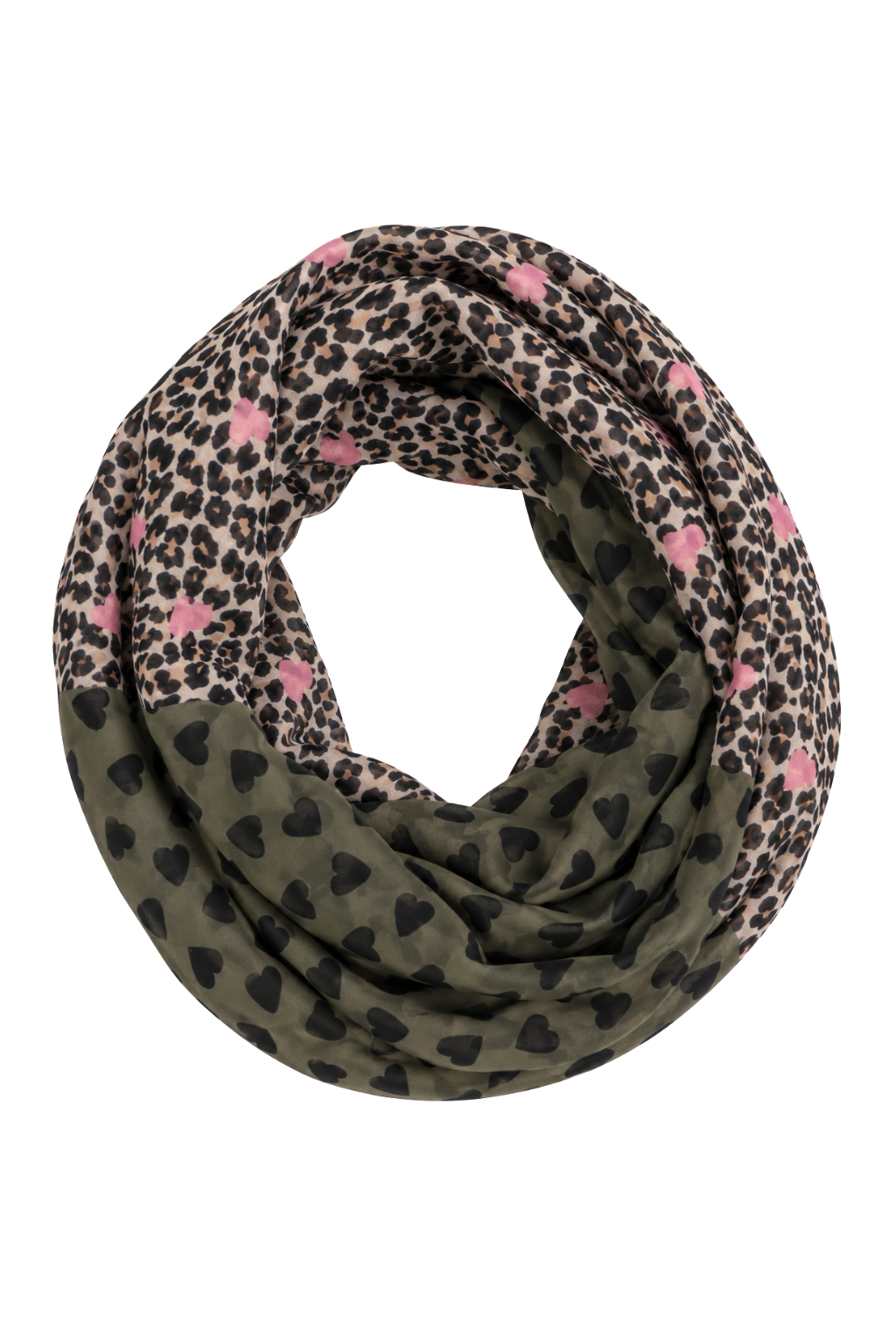 Loop-Tuch „Leo Hearts“ oliv