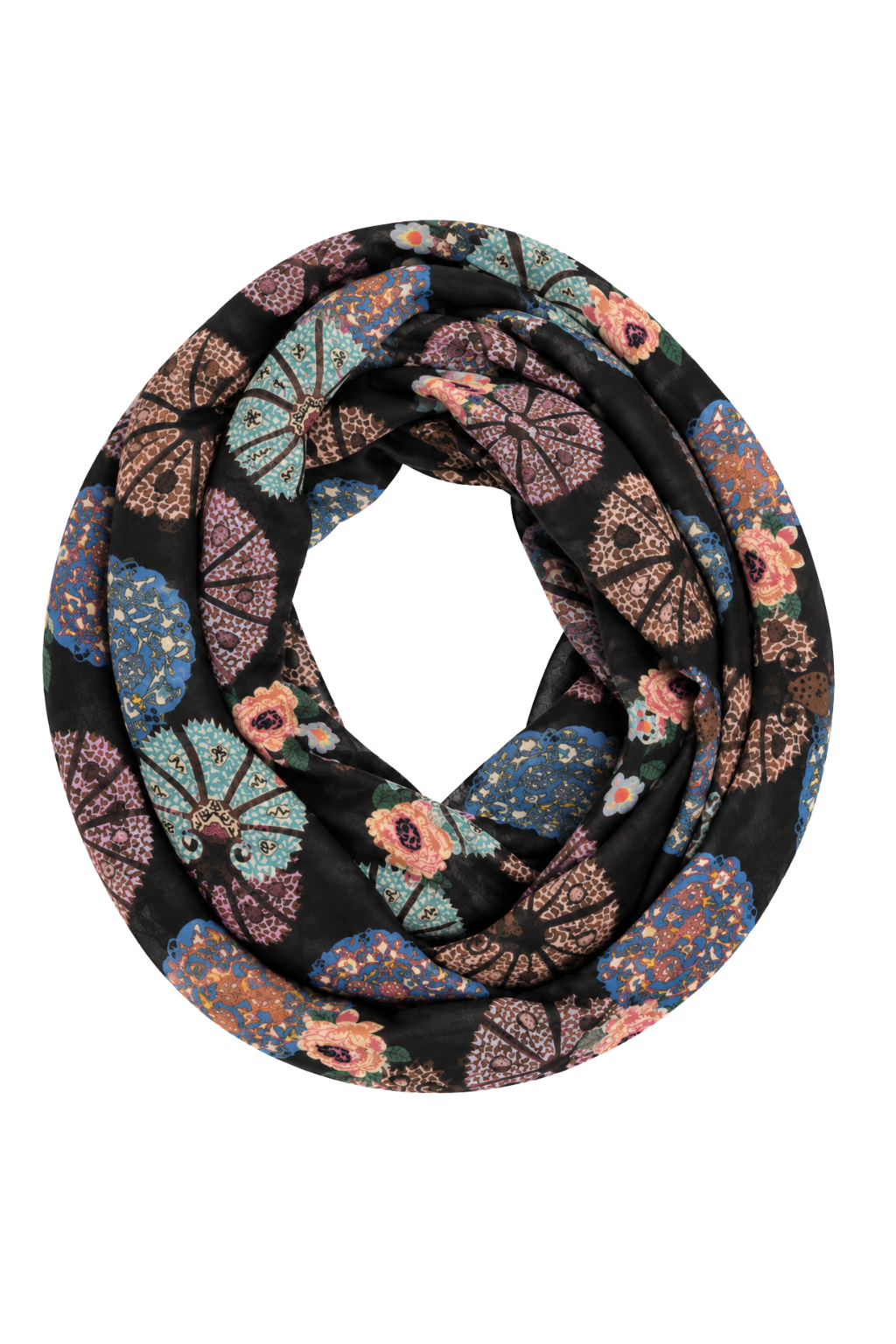Loop-Tuch Boho Bloom schwarz