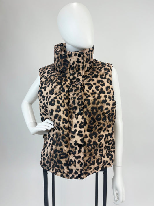 Steppweste Leopardenmuster Gr. 40-44