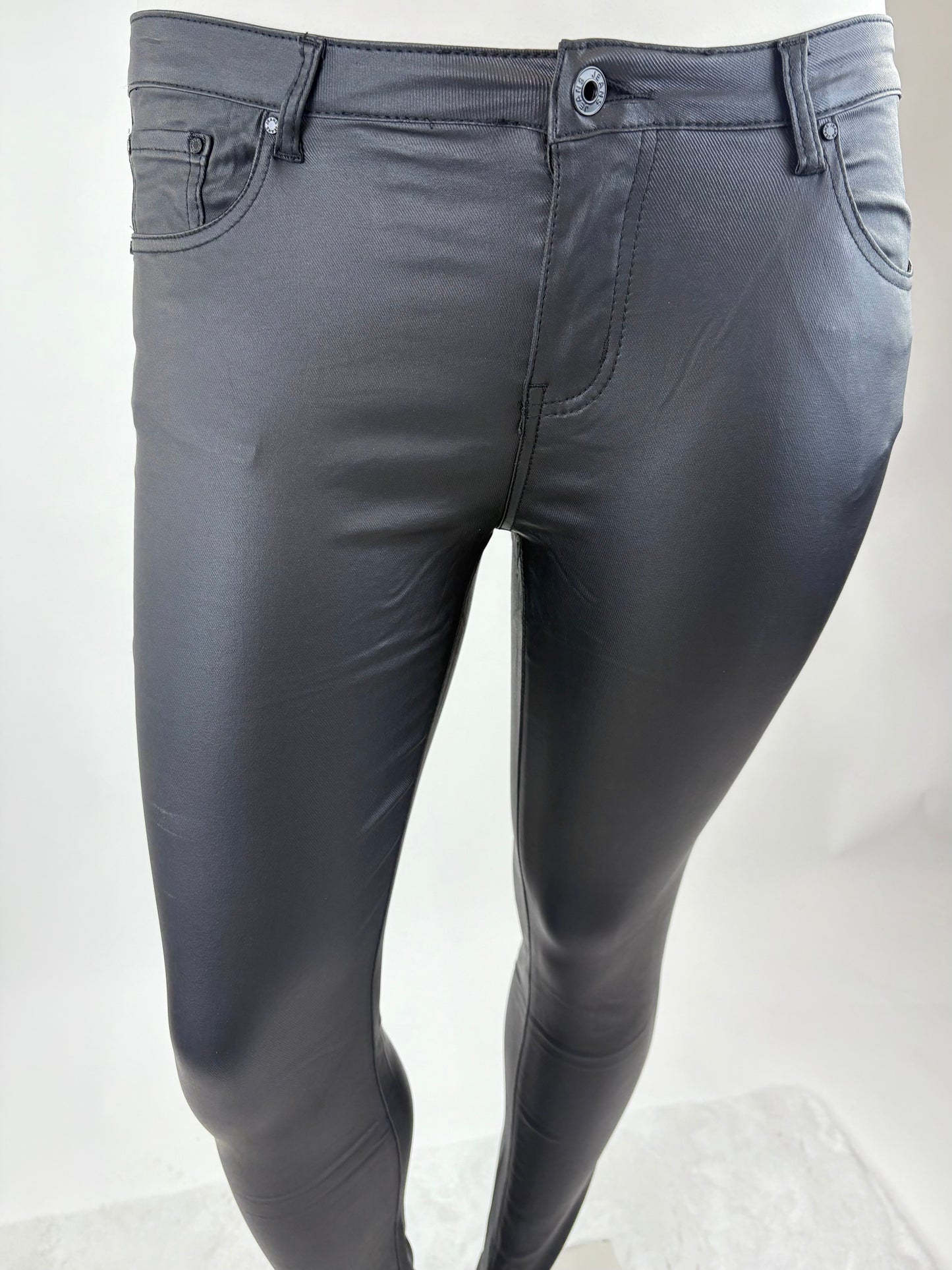 Kunstlederhose schwarz, Gr. 34-42