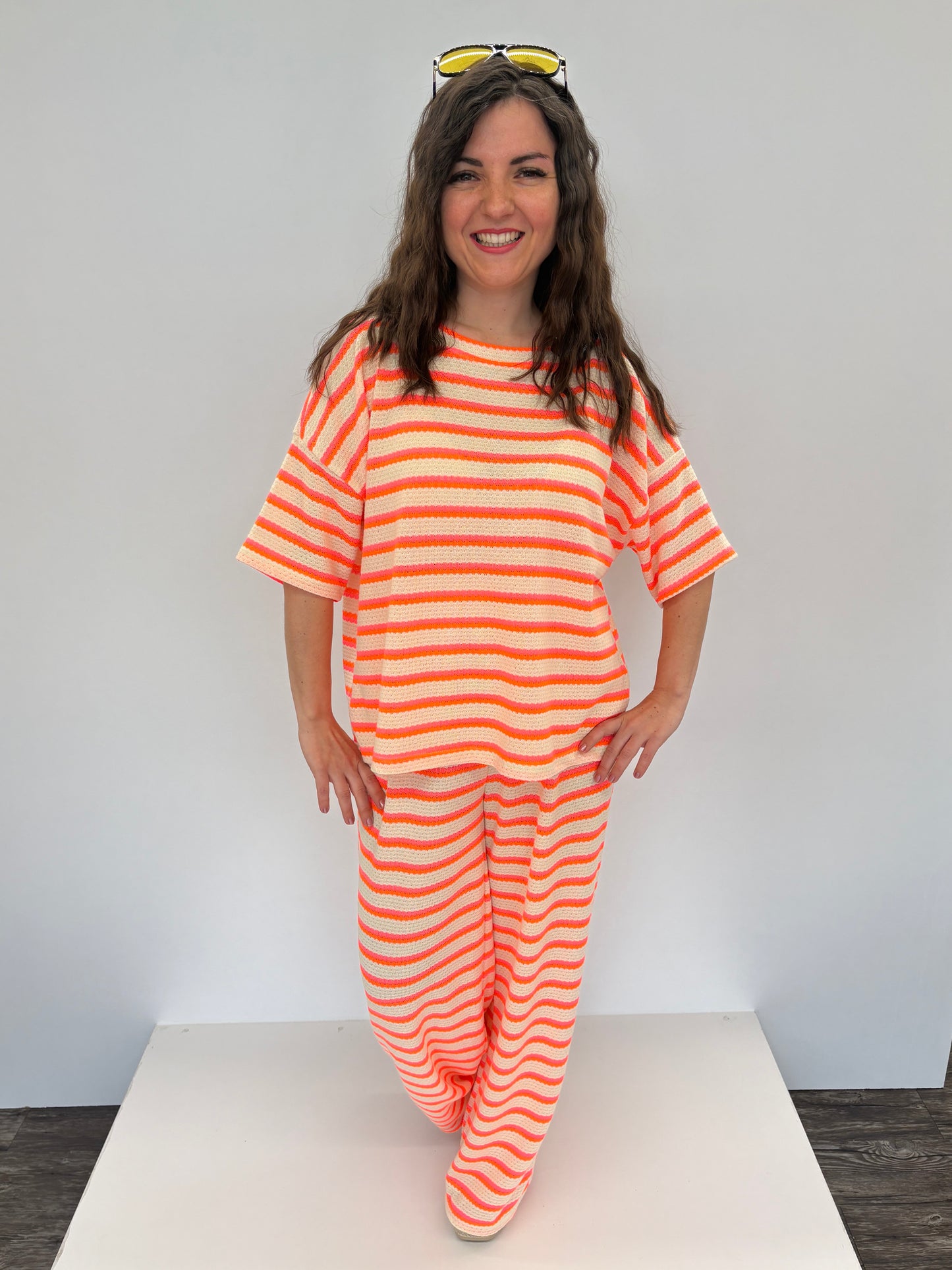 Feinstrick-Shirt "Neon Stripes", Gr. 36-44