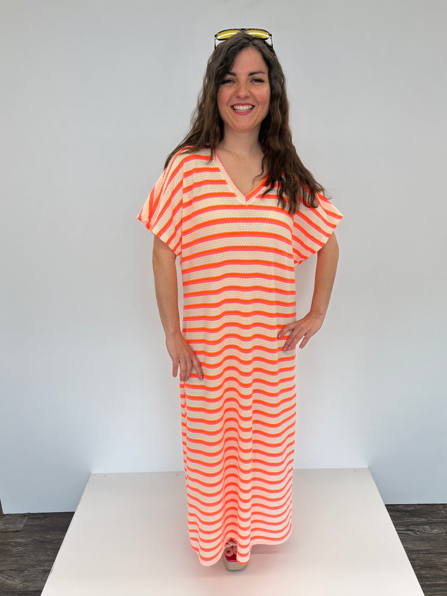 Feinstrick-Kleid "Neon Stripes", Gr. 38-44