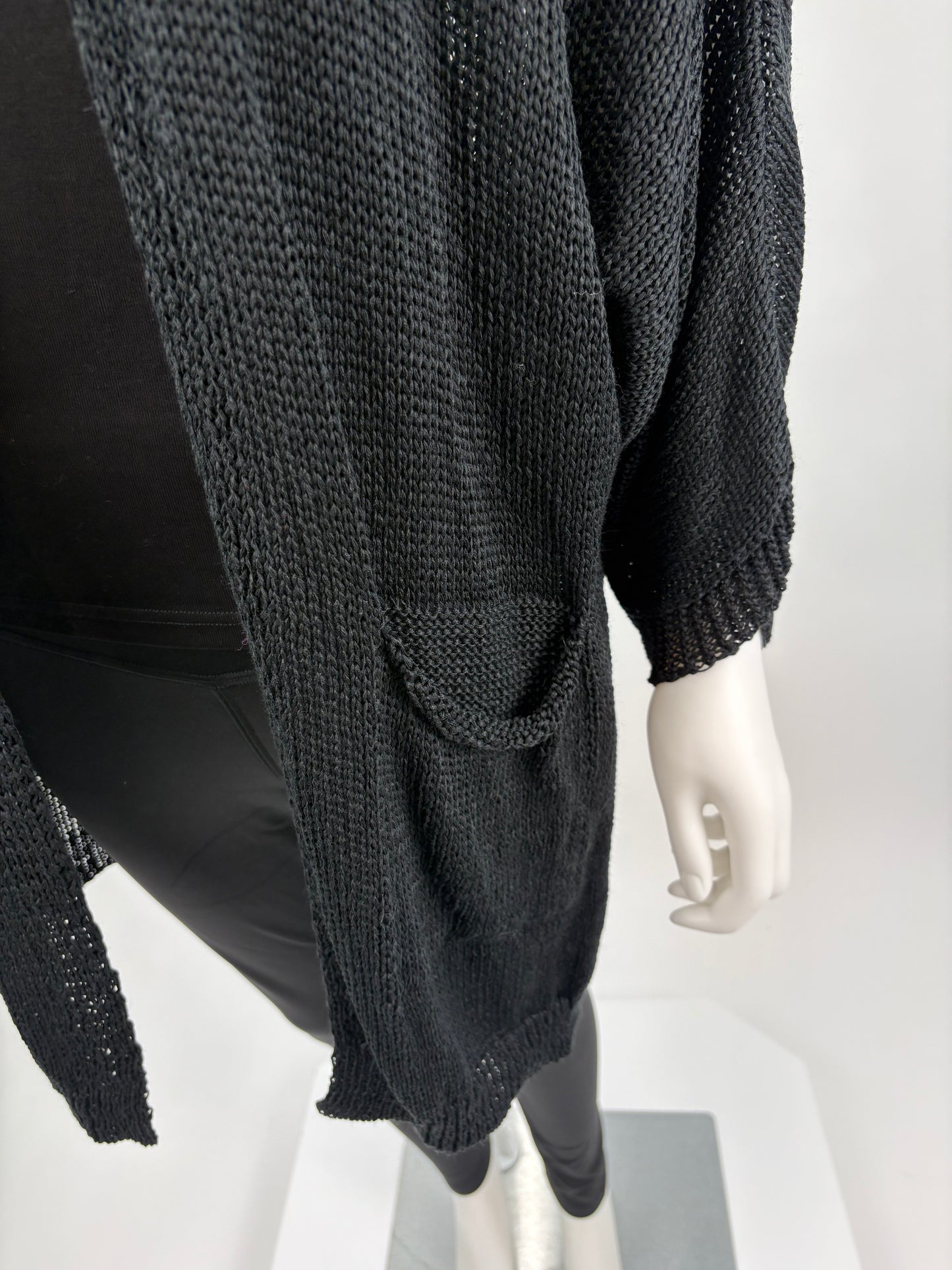 Strickcardigan kurz schwarz, Gr. 36-42