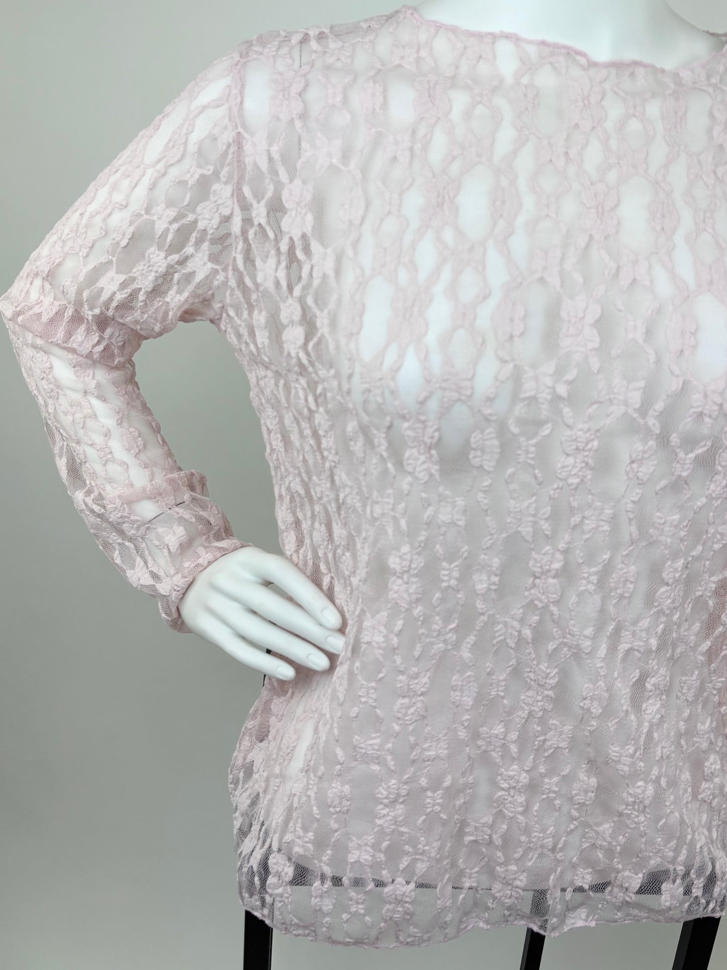 Zartes Spitzenoberteil rosa, Gr. 36-42