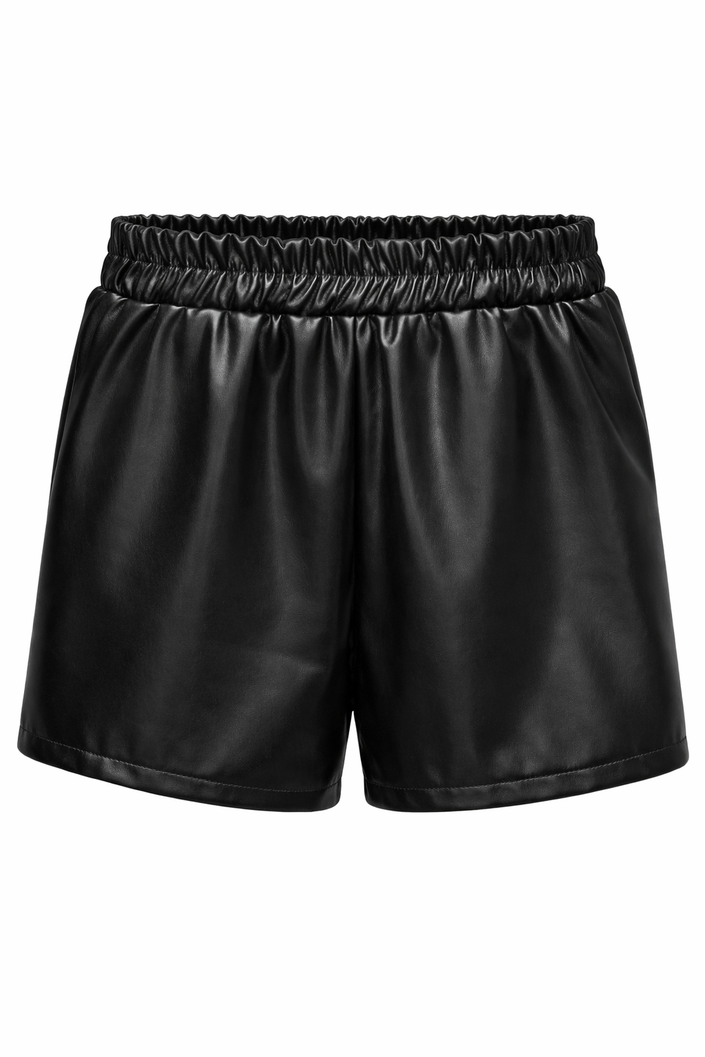 Skort Lederlook schwarz, Gr. 36-42