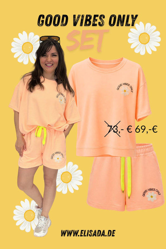 "Good vibes only" Set apricot
