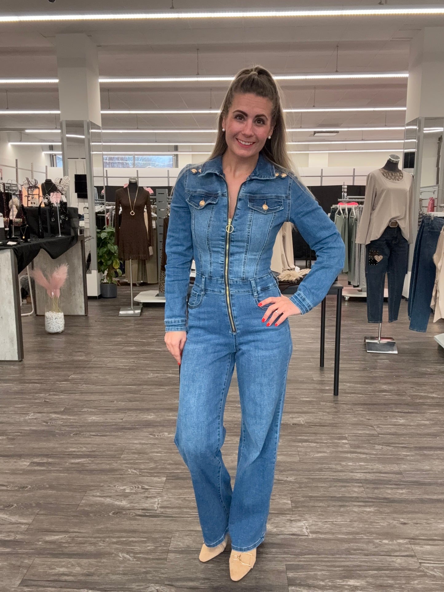 Jumpsuit jeansblau, Gr. 36-44