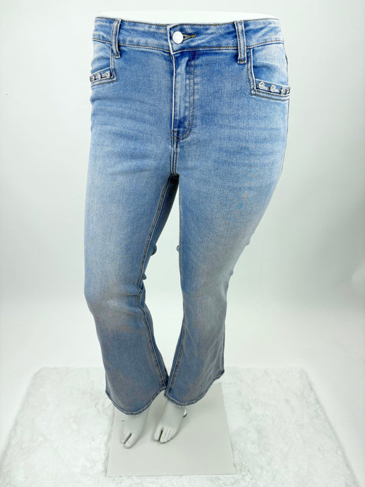 Jeans Schlag mit Glitzersteinen , Gr. 34-42