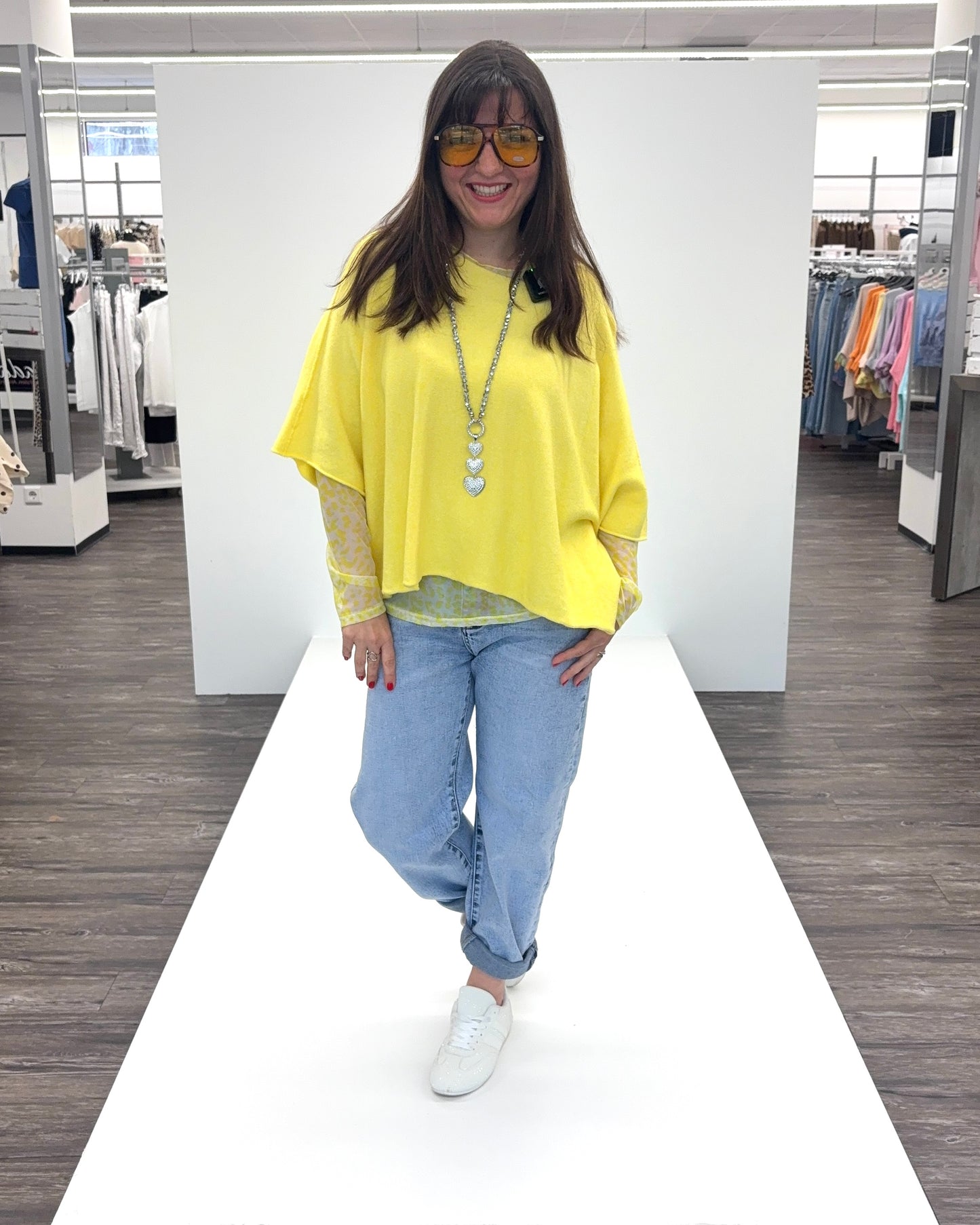 Feinstrick Pullover gelb, Gr. 36-42