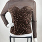 Mesh-Oberteil mit Pailletten-Corsagen-Optik braun, Gr. 34-40