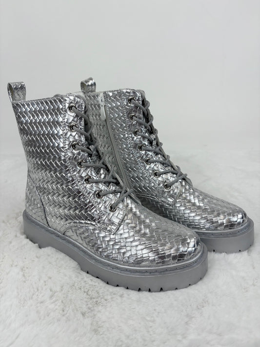 Schnürstiefeletten silber, Gr. 36-41