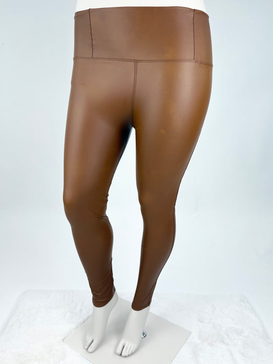 Leggins Lederoptik cognac, Gr. 34-42