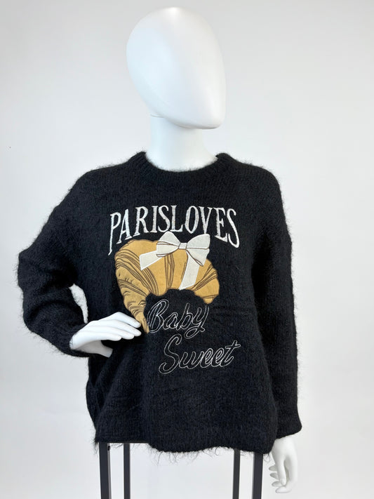 Pullover Croissant schwarz, Gr. 36-42