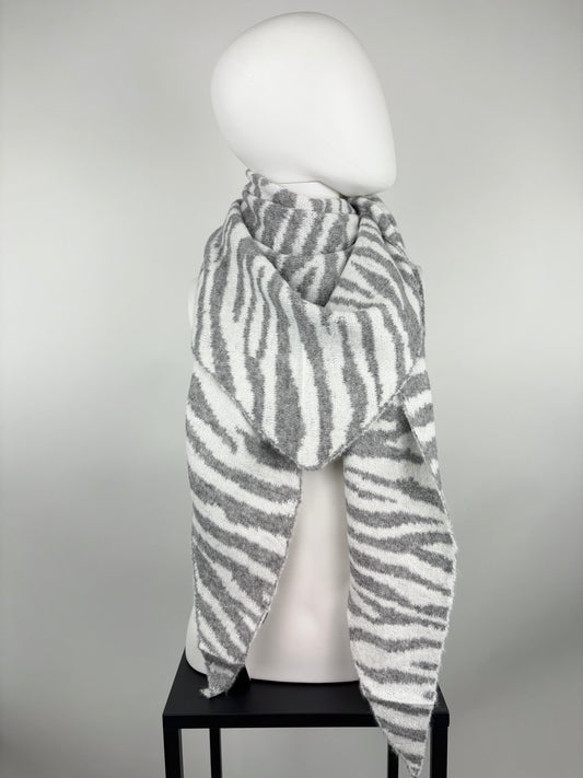 Schal Zebramuster grau