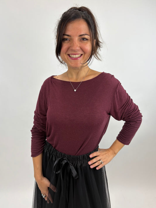 Longsleeve bordeaux, Gr. 34-40