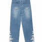 Mid Blue Jeans mit Spitzen-Stickerei, Gr. 36-42