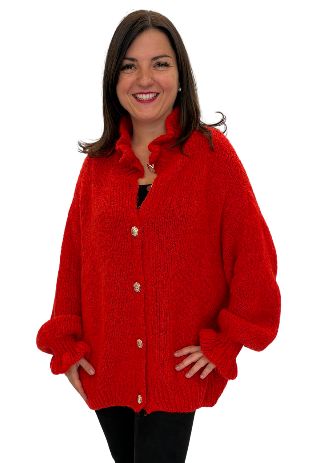 Strickcardigan "Elisa" rot, Gr. 38-44