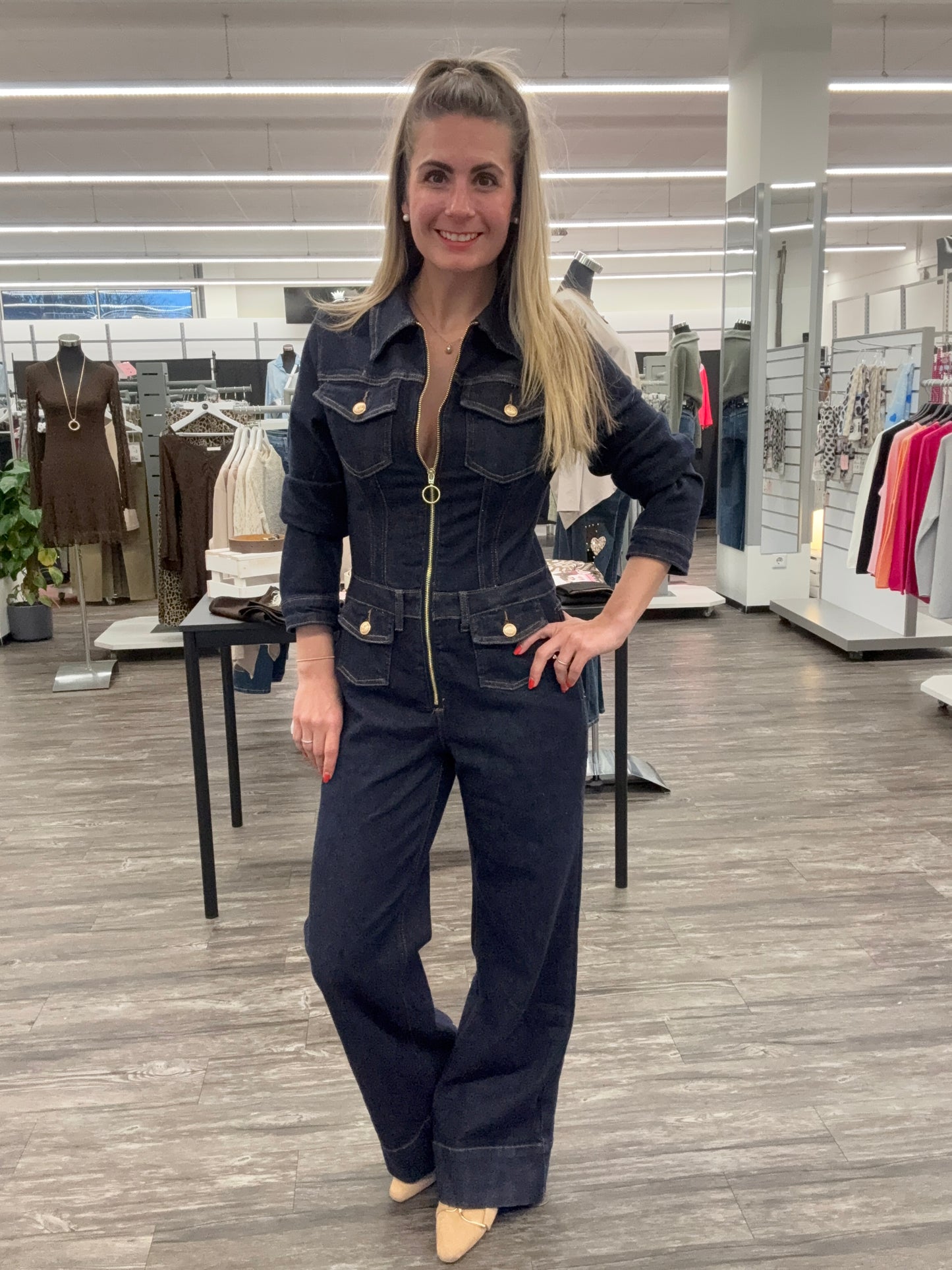 Jumpsuit dunkelblau, Gr. 38-46