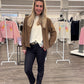 Jacke Wildlederoptik schokobraun, Gr. 36-42