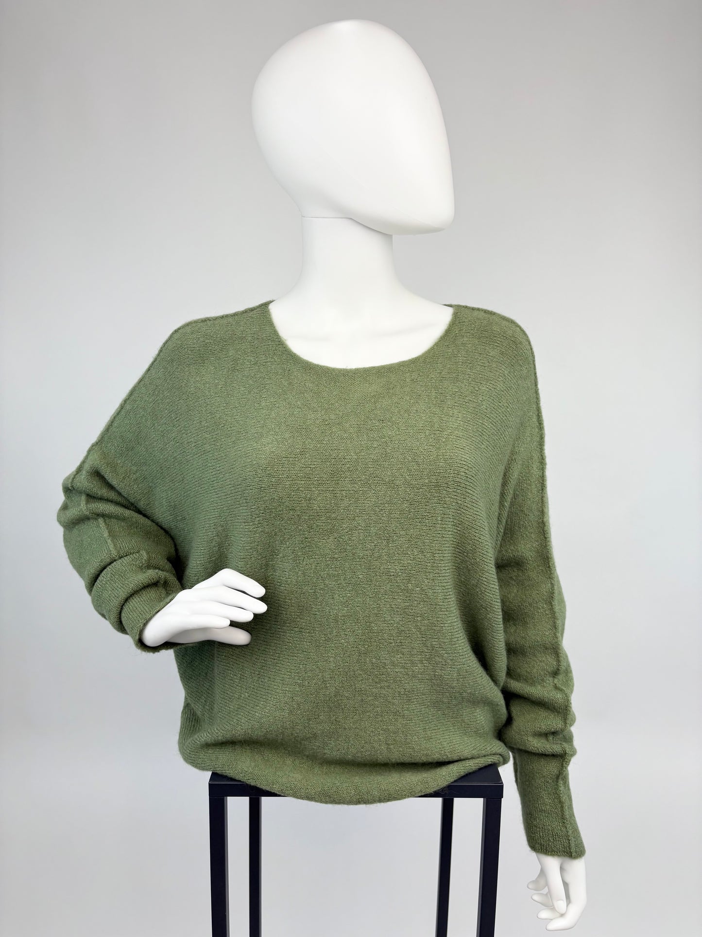 Strickpullover oliv, Gr. 36-42