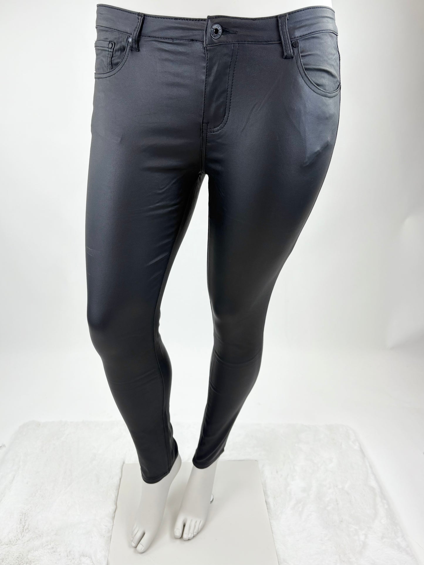 Kunstlederhose schwarz, Gr. 34-42