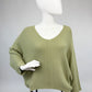 Strickpullover moosgrün, Gr. 36-42