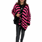 Oversize Strickcardigan schwarz/pink, Gr. 38-46
