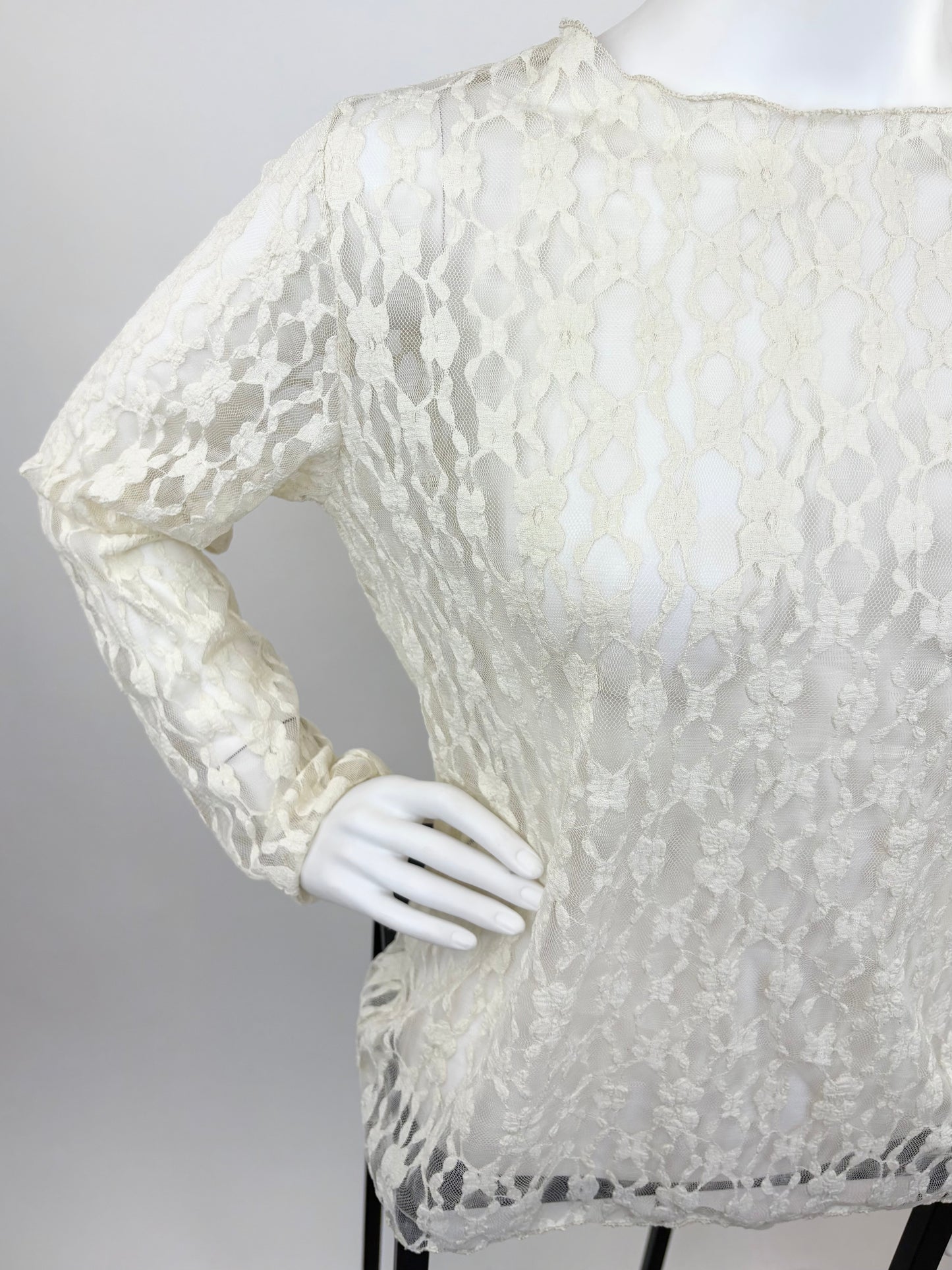 Zartes Spitzenoberteil beige, Gr. 36-42