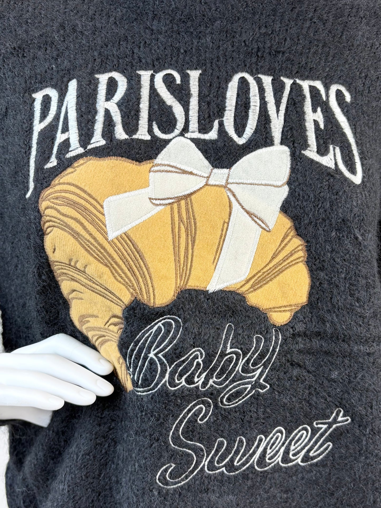 Pullover Croissant schwarz, Gr. 36-42