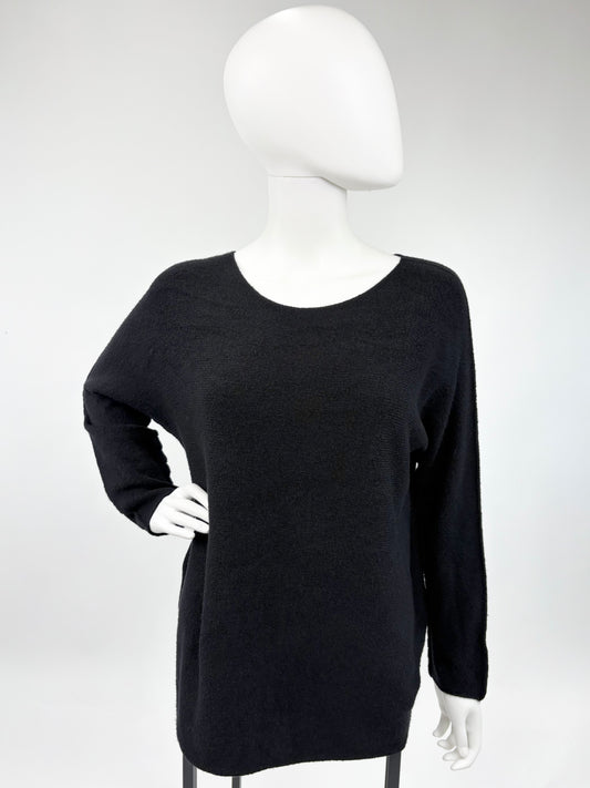 Pullover Rundhalsauschnitt schwarz, Gr. 36-42