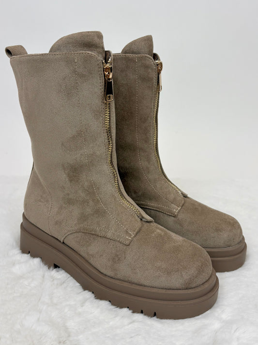 Boots Wildlederoptik taupe, Gr. 36-41