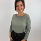 Longsleeve oliv, Gr. 34-40