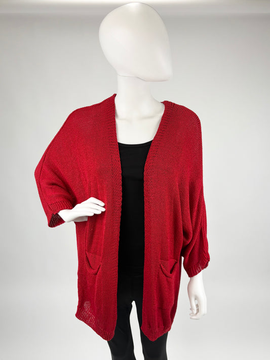 Strickcardigan kurz rot, Gr. 36-42