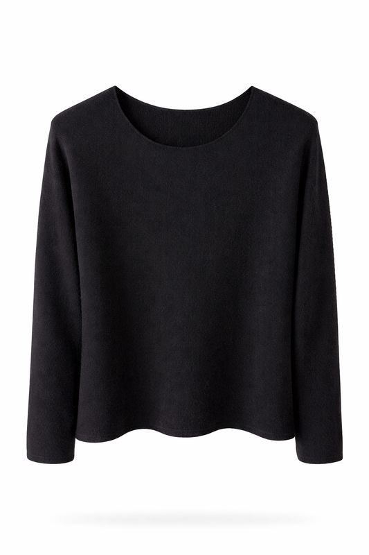 Pullover Rundhals-Ausschnitt schwarz, Gr. 36-44