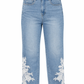 Mid Blue Jeans mit Spitzen-Stickerei, Gr. 36-42