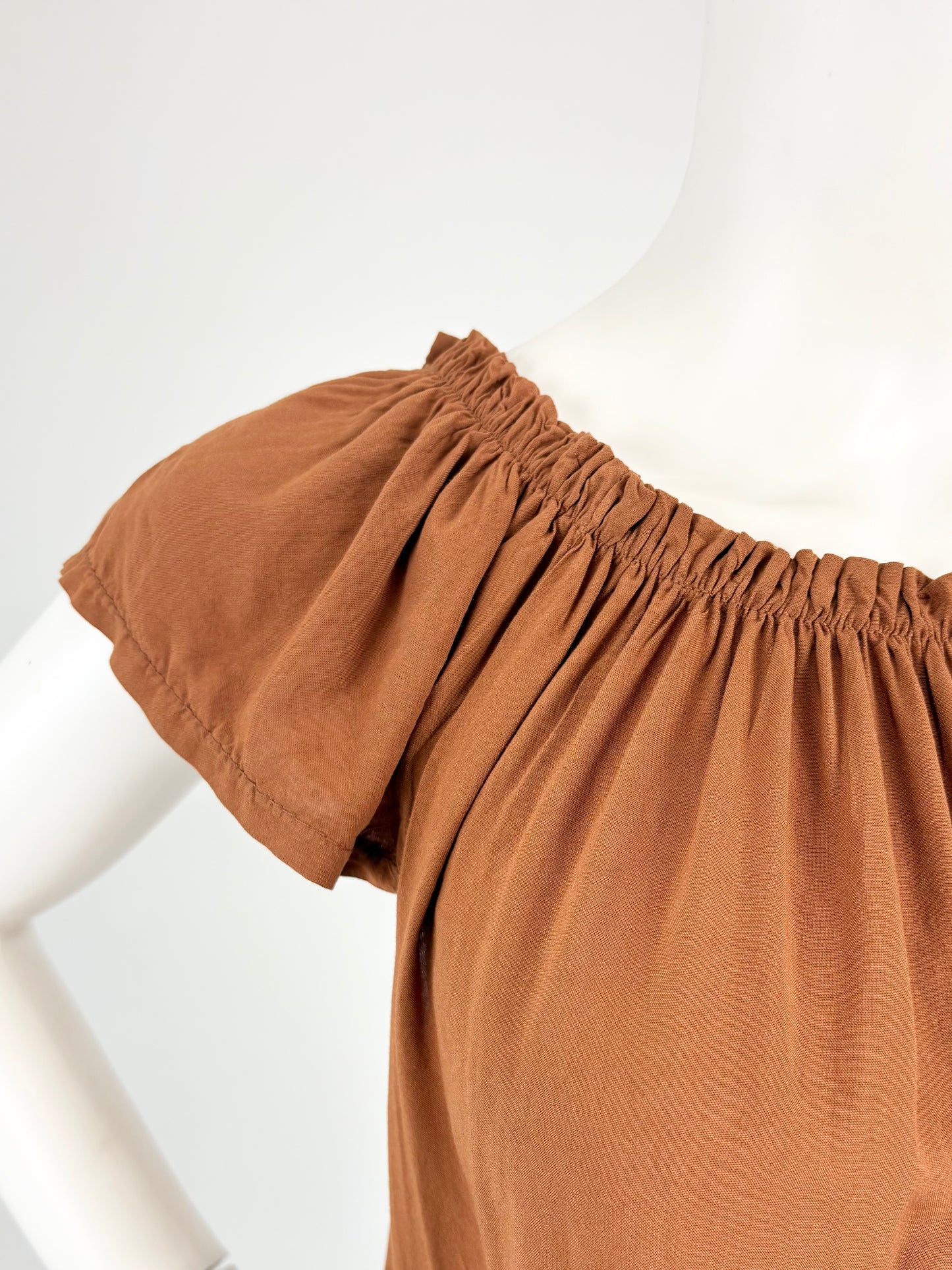 Carmenbluse cognac Gr. 34-40