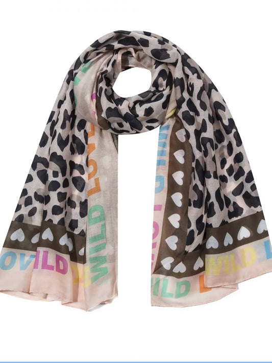 Schal "Wild love" beige