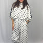 Trendige Barrel Hose Polka Dots weiß/schwarz, Gr. 38-44