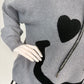 Hoodie Smiley grau, Gr. 36-42