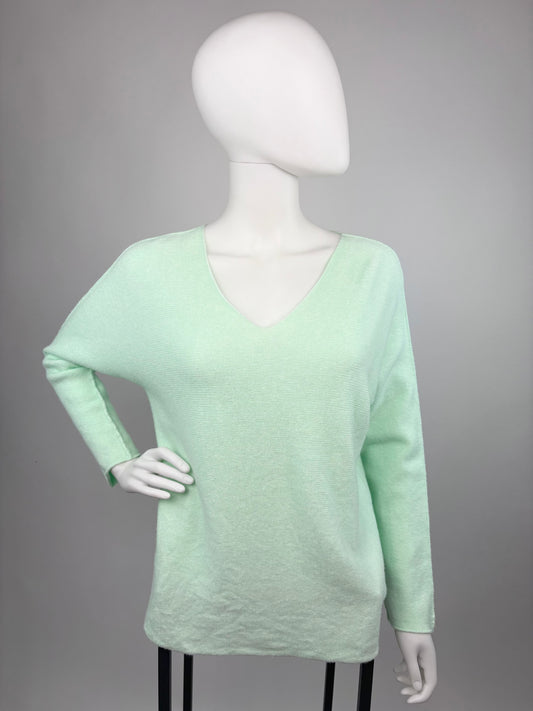 Pullover V-Ausschnitt mint, Gr. 36-42