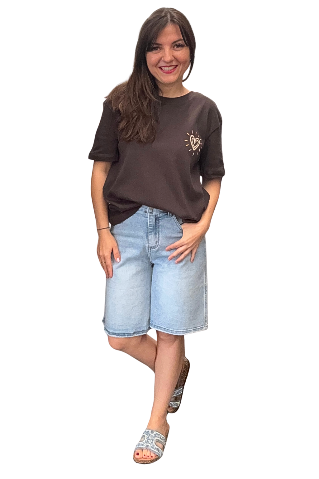 T-Shirt "Herz" braun, Gr. 36-42