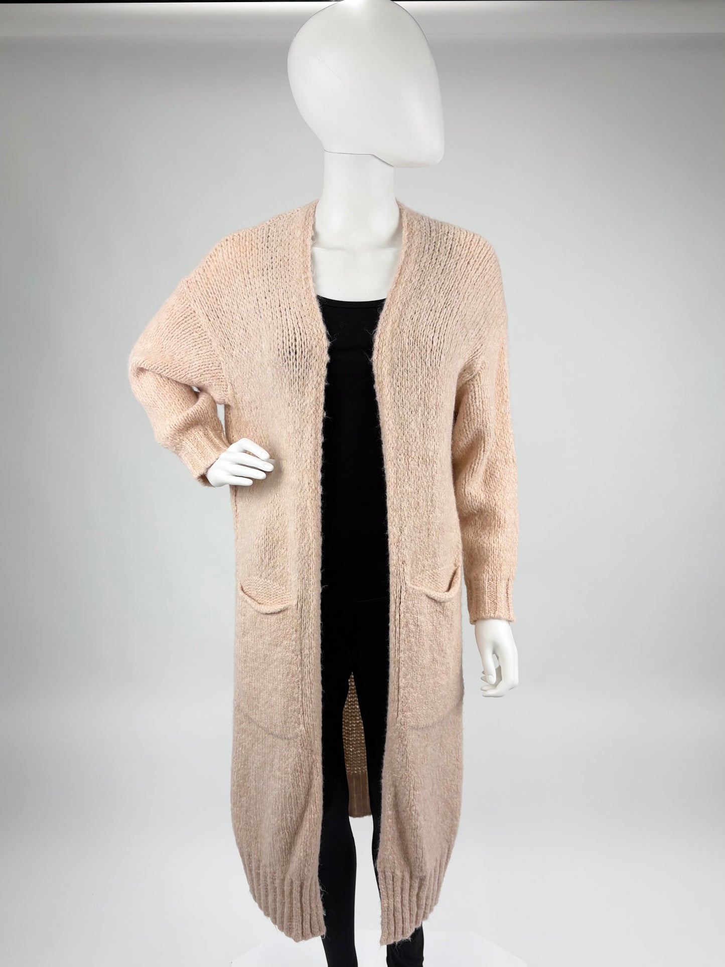Strickcardigan lang rosa, Gr. 36-42