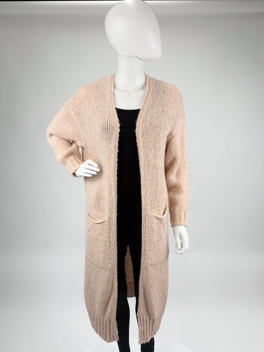 Strickcardigan lang rosa, Gr. 36-42