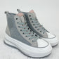 Stylische High-Top Sneaker mit Chunky-Sohle & rosa Akzenten