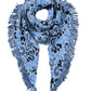 Kuscheliger XXL-Schal mit Animal-Print blau