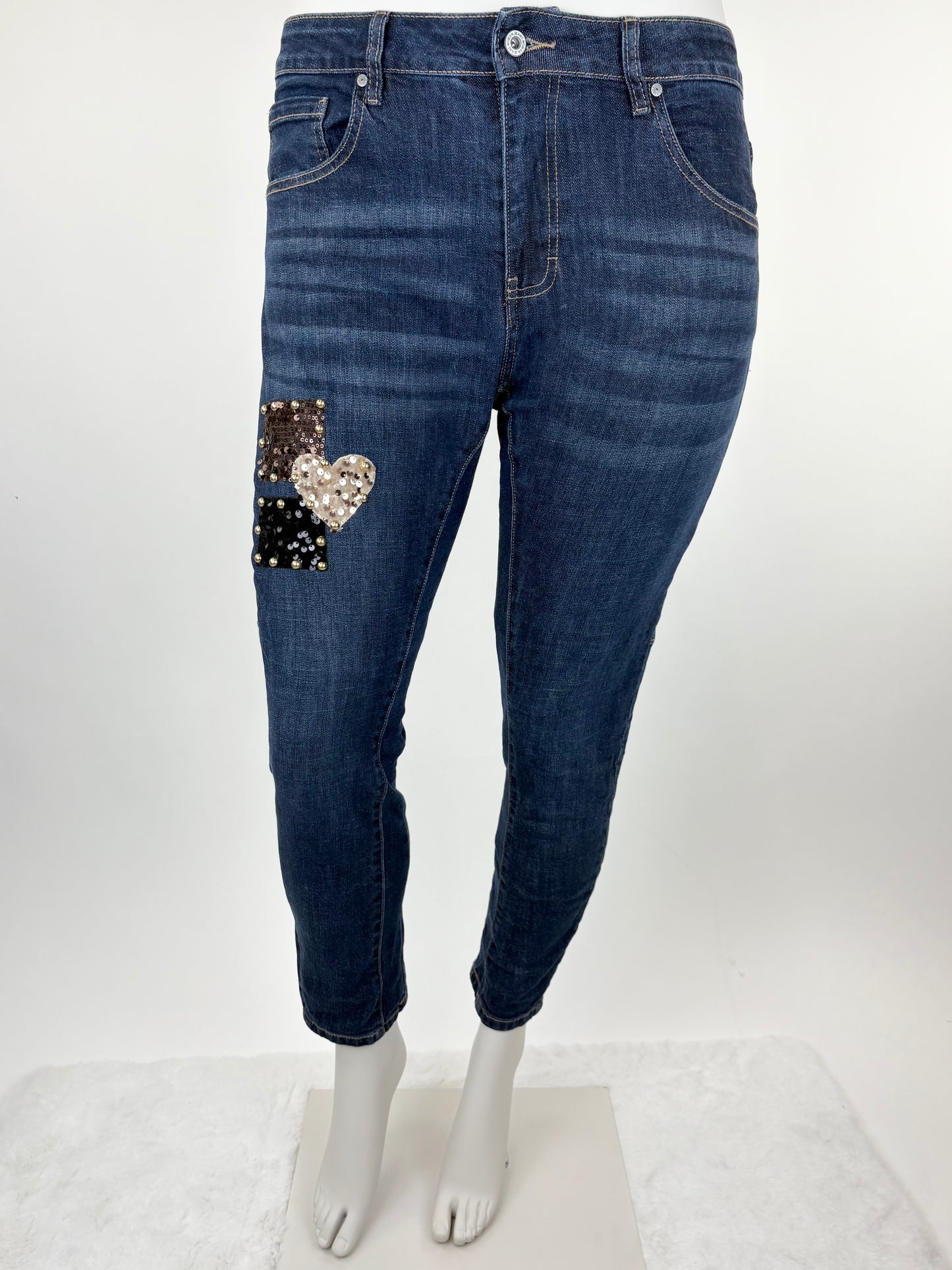 Jeans Heart & Sparkle mit funkelnden Pailletten, Gr. 38-42