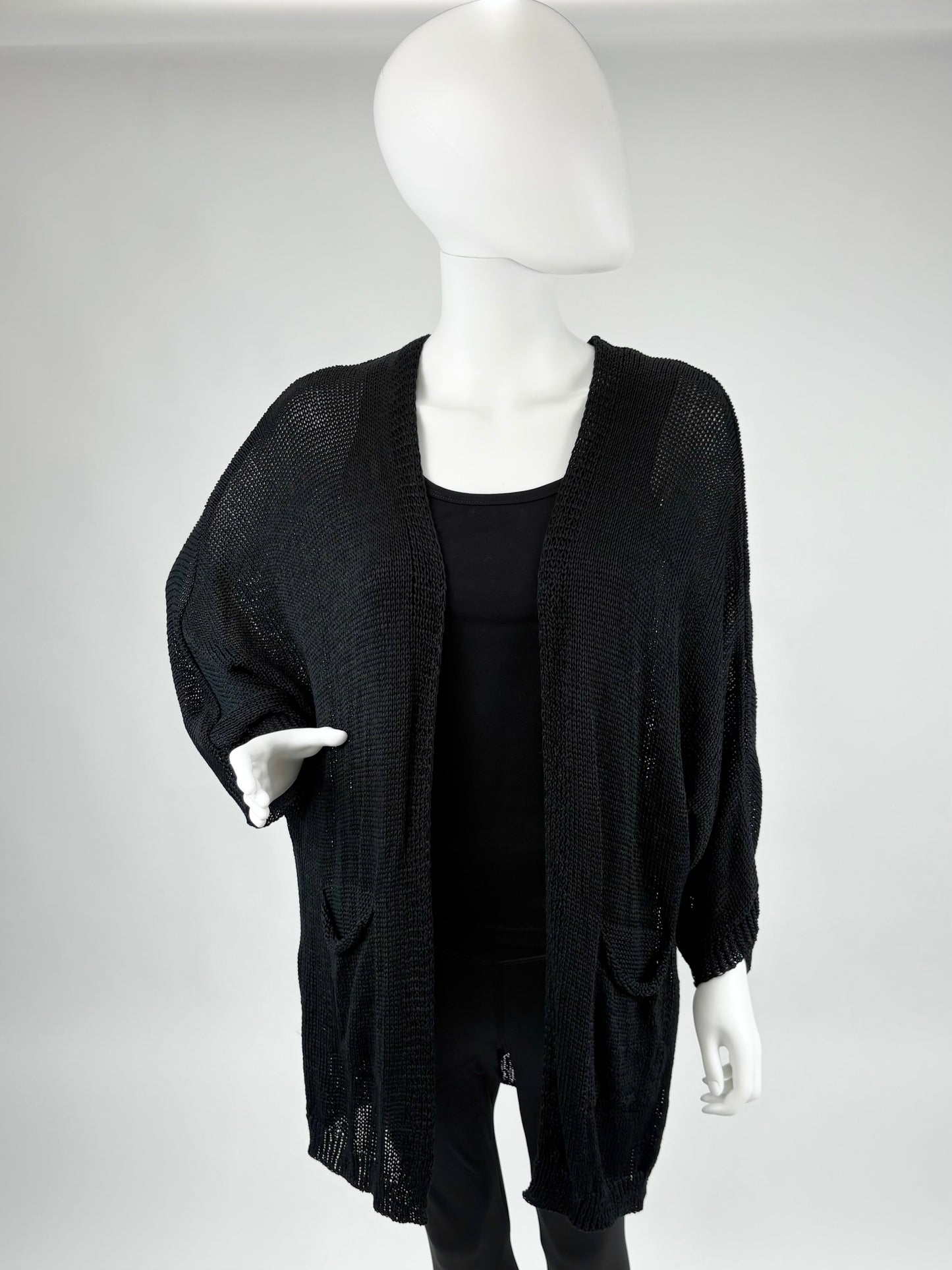 Strickcardigan kurz schwarz, Gr. 36-42