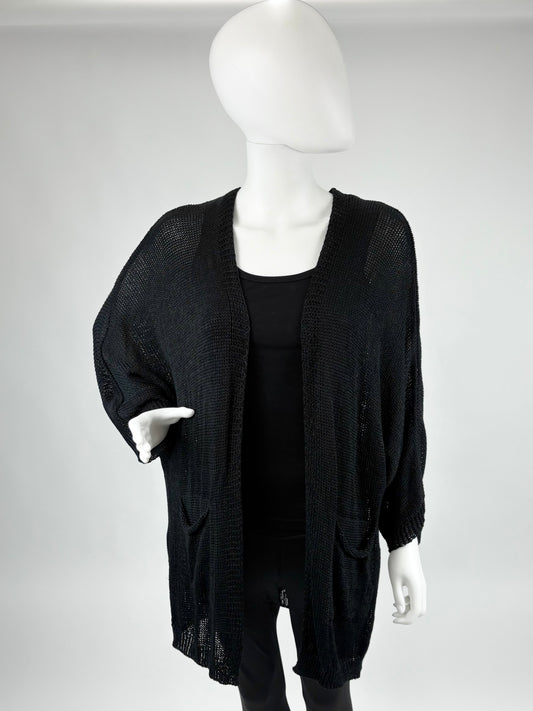 Strickcardigan kurz schwarz, Gr. 36-42